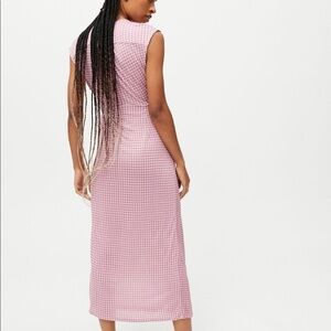 NEW URBAN OUTFITTERS UO Zina Wrap Midi Dress NWT | Purple Gingham Pastel
